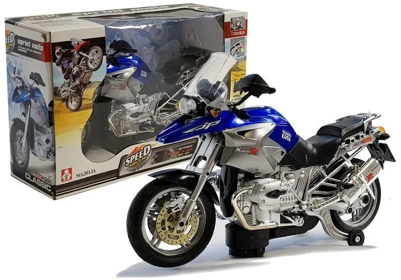 1:8 mėlynas motociklas su šviesomis ir muzika